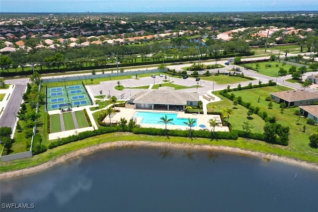 374 Deauville Loop, Naples, FL 34114 - drone / aerial view of a nearby body of water and a pool area