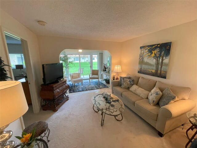 6300 S Pointe Blvd Unit 459, Fort Myers, FL 33919 - carpeted living area with a textured ceiling