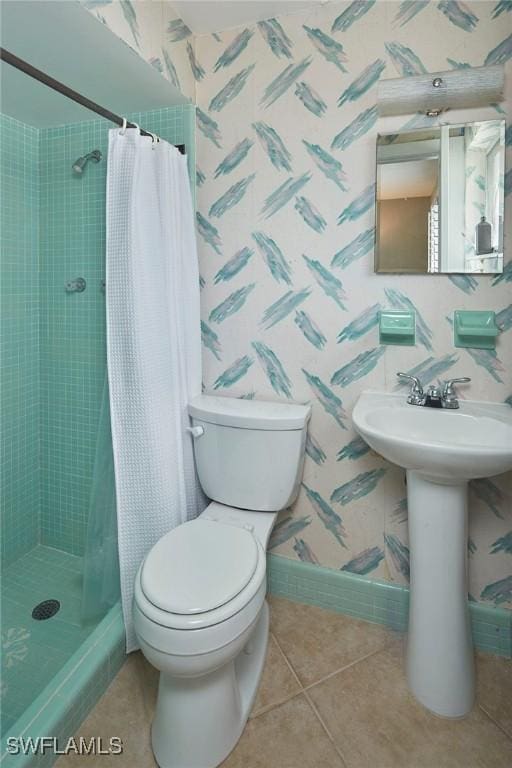 1721 Smugglers Cv, Naples, FL 34112 - full bathroom with a shower stall and tile patterned floors
