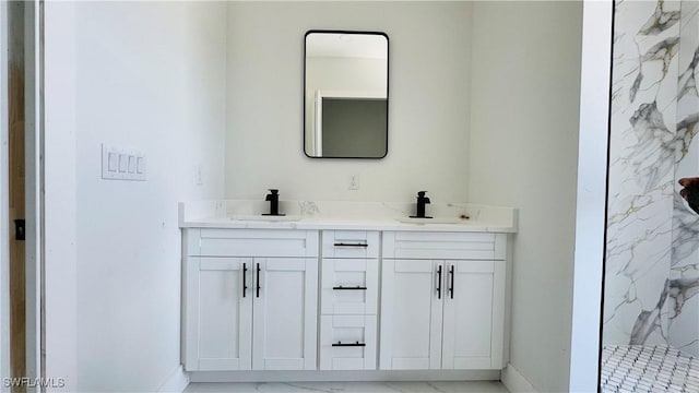 2503 46th St SW, Lehigh Acres, FL 33976 - bathroom with double vanity and a marble finish shower