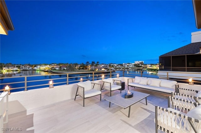 4400 Gulf Shore Blvd N Unit 5-506, Naples, FL 34103 - view of patio featuring a water view and outdoor lounge area