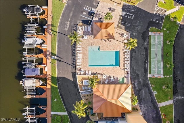 4411 Bay Beach Ln Unit 744, Fort Myers Beach, FL 33931 - drone / aerial view of a pool area