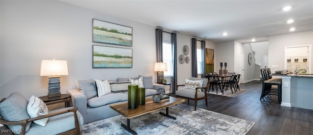 17573 Monte Isola Way N, Fort Myers, FL 33917 - living room featuring recessed lighting and dark wood-style floors