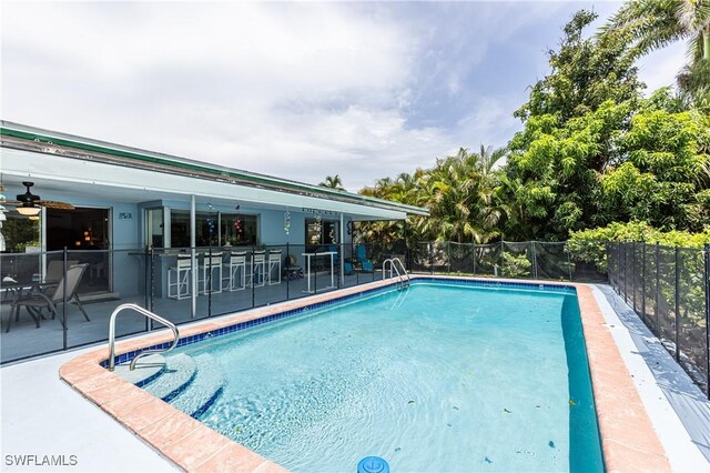 211 W Flamingo Cir, Marco Island, FL 34145 - view of pool with a patio and ceiling fan
