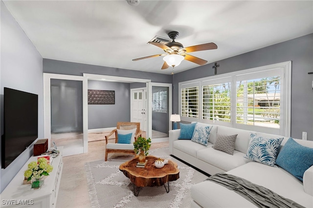 283 Forest Hills Blvd, Naples, FL 34113 - living area with ceiling fan