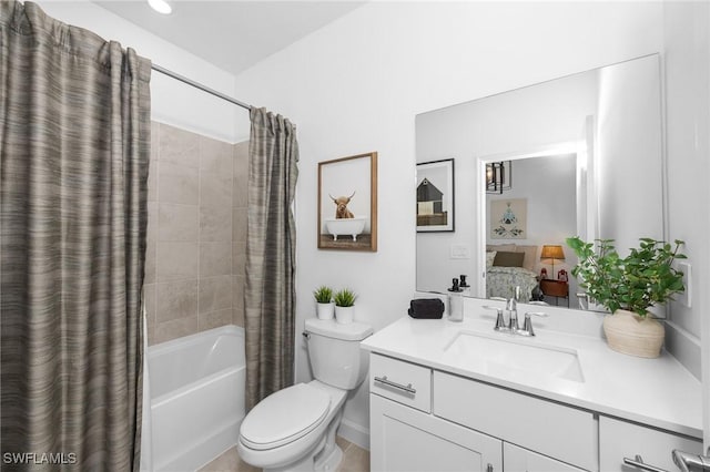 17752 Saddleback Loop, North Fort Myers, FL 33917 - bathroom featuring shower / tub combo, vanity, and ensuite bathroom