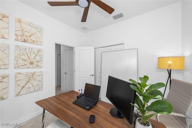 17752 Saddleback Loop, North Fort Myers, FL 33917 - office featuring ceiling fan and baseboards