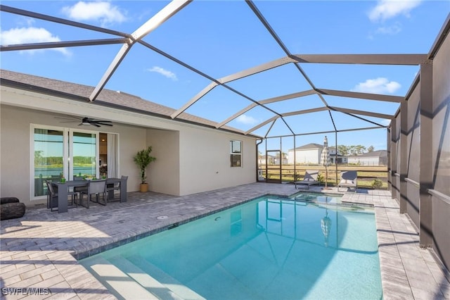 17752 Saddleback Loop, North Fort Myers, FL 33917 - view of pool with a patio, ceiling fan, and a lanai