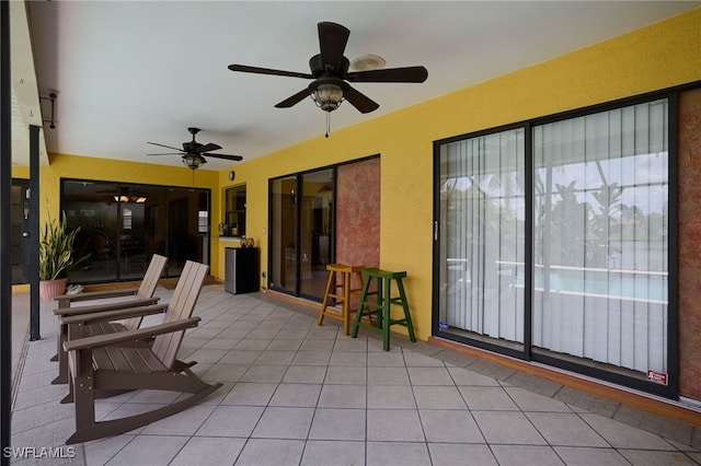 17139 Knight Dr, Fort Myers, FL 33967 - view of patio / terrace with ceiling fan and french doors