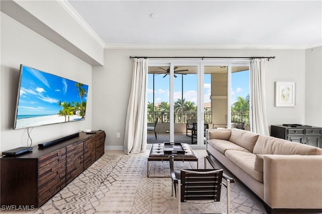 2738 Tiburon Blvd E Unit B406, Naples, FL 34109 - living area with crown molding and light colored carpet