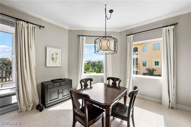 2738 Tiburon Blvd E Unit B406, Naples, FL 34109 - dining room with crown molding and light tile patterned flooring
