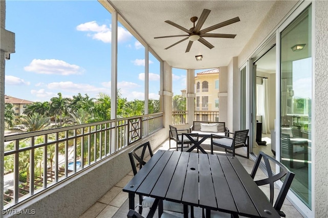2738 Tiburon Blvd E Unit B406, Naples, FL 34109 - sunroom / solarium with ceiling fan and an outdoor living space