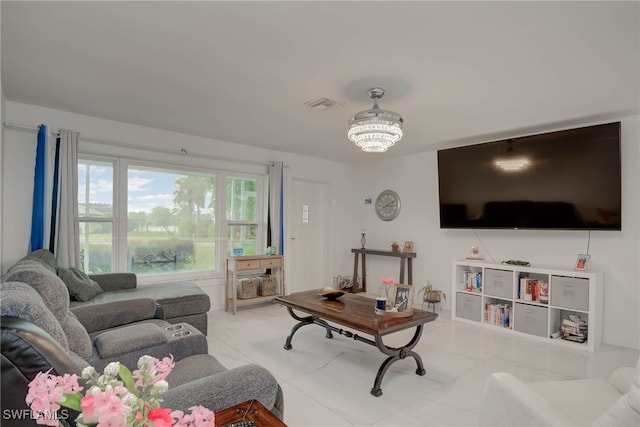 14539 Riverside Dr, Fort Myers, FL 33905 - living area featuring a chandelier