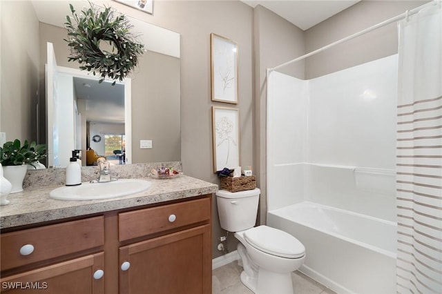 20095 Fiddlewood Ave, North Fort Myers, FL 33917 - full bathroom featuring vanity, shower / bath combination with curtain, and tile patterned floors