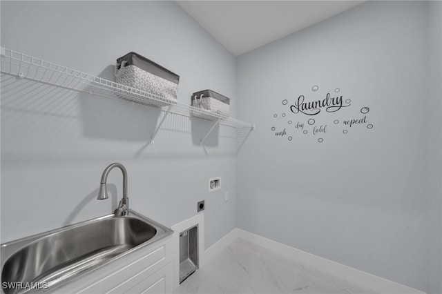 3706 16th St W, Lehigh Acres, FL 33971 - laundry area with washer hookup and light marble finish floors