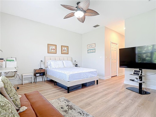 14031 W Hyde Park Dr Unit 201, Fort Myers, FL 33912 - bedroom featuring light wood-style floors and ceiling fan