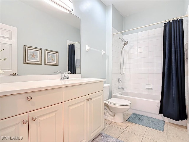 14031 W Hyde Park Dr Unit 201, Fort Myers, FL 33912 - full bath with vanity, shower / bathtub combination with curtain, and tile patterned floors