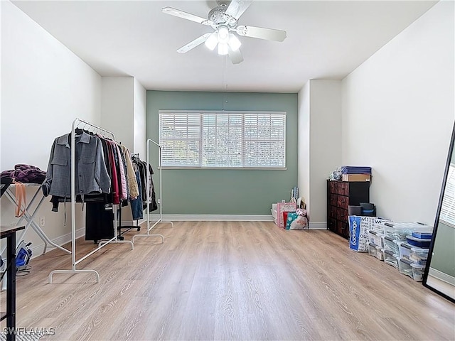 14031 W Hyde Park Dr Unit 201, Fort Myers, FL 33912 - bedroom featuring wood finished floors and a ceiling fan