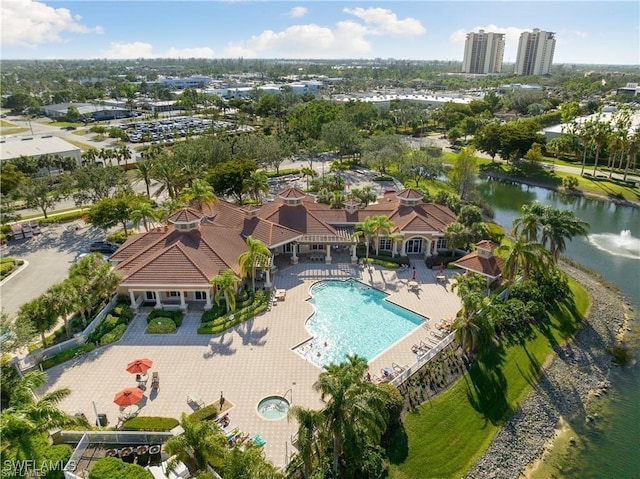 14031 W Hyde Park Dr Unit 201, Fort Myers, FL 33912 - view of property location with a pool area and a large body of water