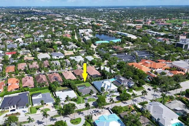 701 Harbour Dr, Naples, FL 34103 - aerial view of property and surrounding area with nearby suburban area