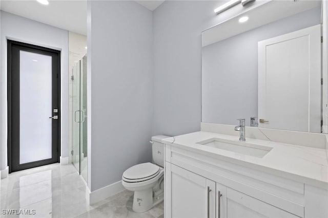 2218 SW 25th St, Cape Coral, FL 33914 - bathroom with vanity, a shower stall, and recessed lighting