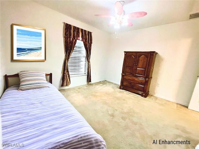 836 Dawhert Ave S, Lehigh Acres, FL 33974 - bedroom featuring light carpet and ceiling fan