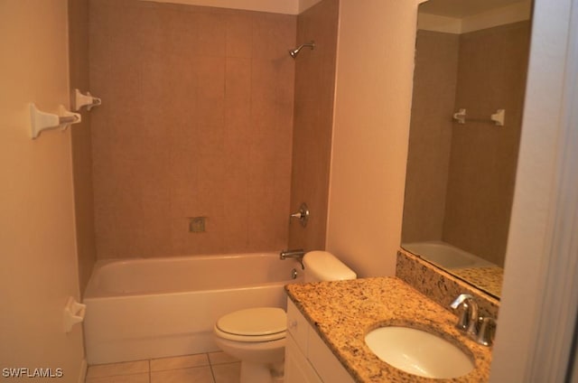 3808 27th St SW, Lehigh Acres, FL 33976 - bathroom featuring tile patterned floors, vanity, and washtub / shower combination
