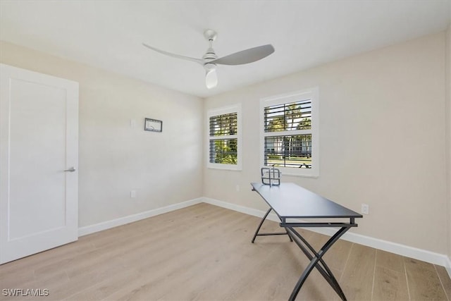 626 12th Ave S Unit 626, Naples, FL 34102 - unfurnished office with light wood-type flooring and a ceiling fan