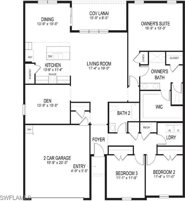 3200 Birch Tree Ln, Alva, FL 33920 - view of home floor plan