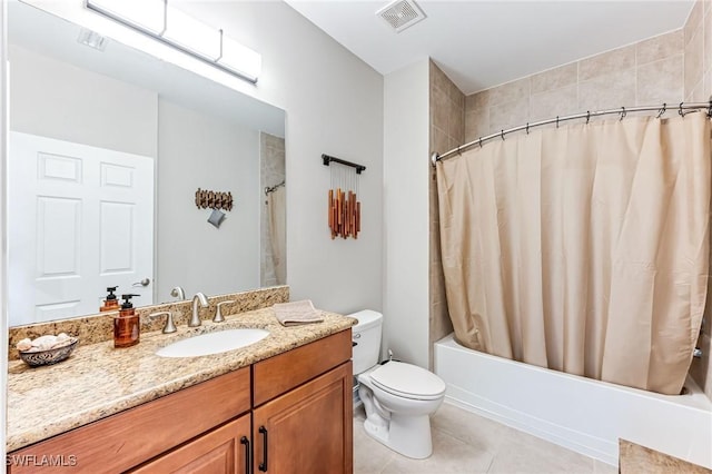 28082 Sosta Ln Unit 2, Bonita Springs, FL 34135 - full bath with vanity, shower / bathtub combination with curtain, and tile patterned flooring