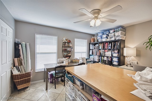 4512 SW 20th Ave, Cape Coral, FL 33914 - office space featuring ceiling fan and light tile patterned floors