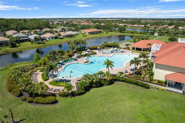 3336 Hampton Blvd, Alva, FL 33920 - aerial view of residential area with a pool area and a nearby body of water