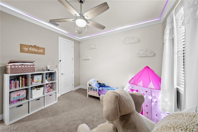 3336 Hampton Blvd, Alva, FL 33920 - carpeted bedroom with baseboards and a ceiling fan
