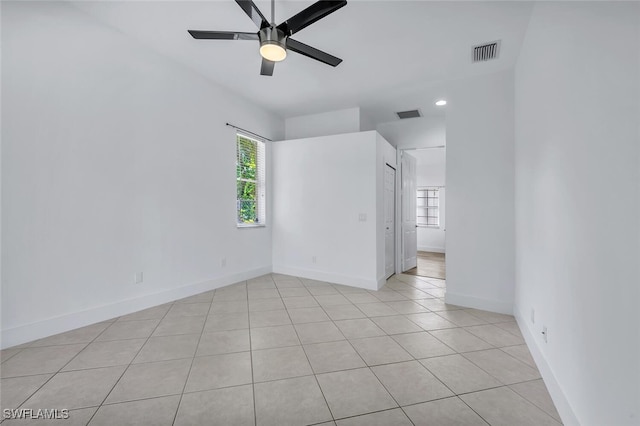 973 Summerfield Dr, Naples, FL 34120 - empty room featuring ceiling fan, light tile patterned floors, and recessed lighting