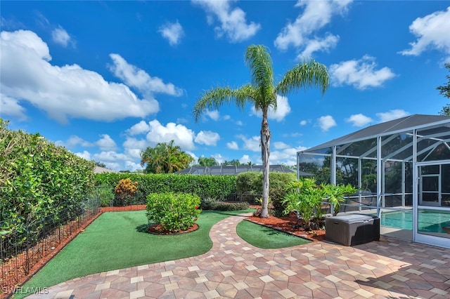 973 Summerfield Dr, Naples, FL 34120 - fenced backyard featuring a patio area, a lanai, and an outdoor pool
