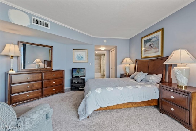 176 S Collier Blvd Unit 1107, Marco Island, FL 34145 - bedroom featuring ornamental molding, carpet, and ensuite bathroom