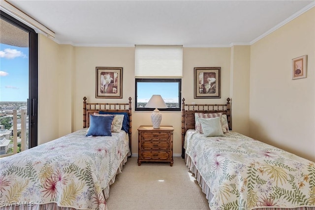 176 S Collier Blvd Unit 1107, Marco Island, FL 34145 - carpeted bedroom featuring multiple windows and crown molding