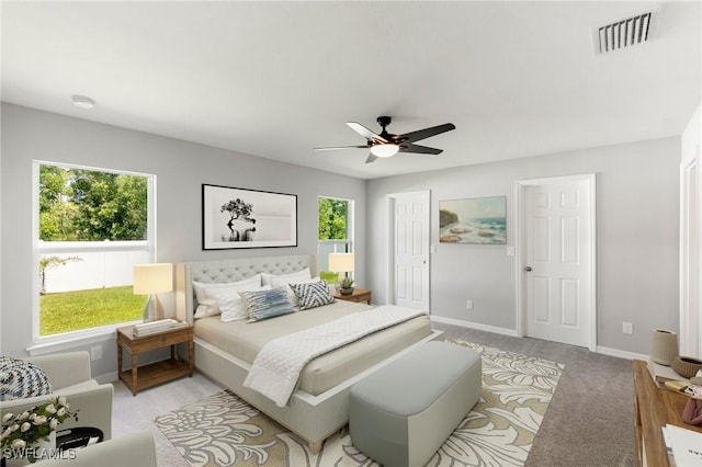 4732 NW 39th Ave, Cape Coral, FL 33993 - bedroom featuring ceiling fan, light colored carpet, and a closet