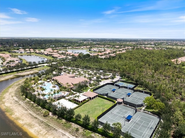 3051 Hudson Ter, Naples, FL 34119 - drone / aerial view of a nearby body of water and a pool