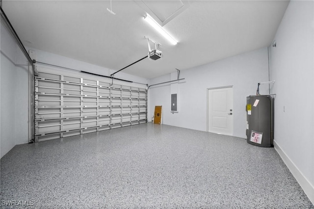 4234 27th Ave NE, Naples, FL 34120 - garage featuring water heater, electric panel, and a garage door opener