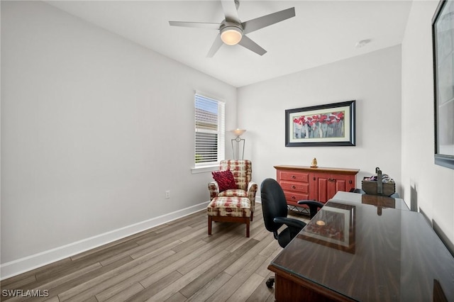 42243 Edgewater Dr, Punta Gorda, FL 33982 - office with wood finished floors and ceiling fan