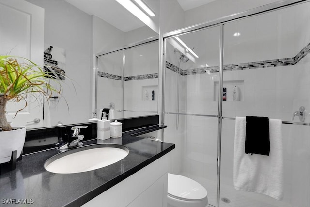 4692 Kensington Cir, Naples, FL 34119 - full bathroom featuring vanity and a stall shower