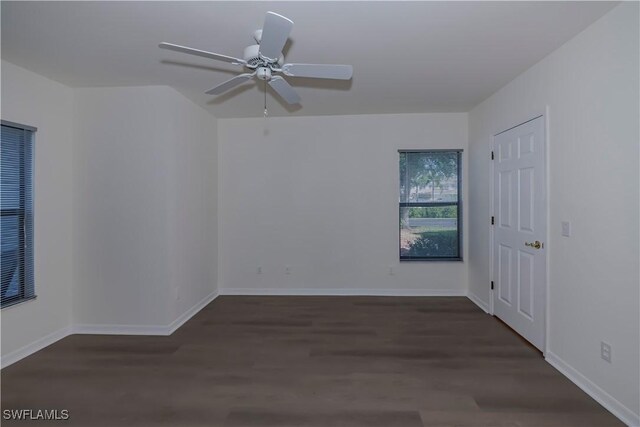 8441 N Haven Ln Unit B, Fort Myers, FL 33919 - empty room with wood finished floors and a ceiling fan