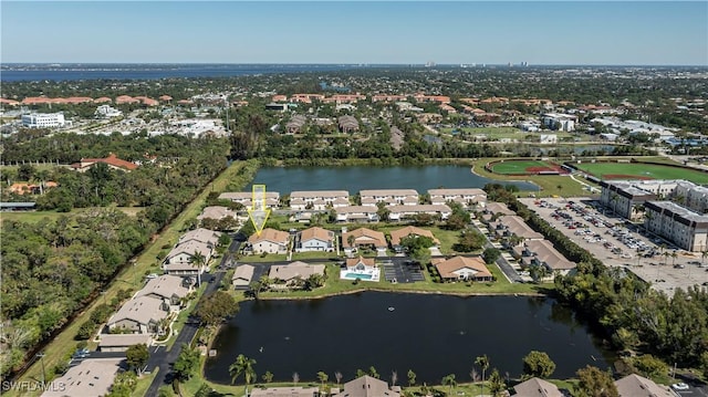 8441 N Haven Ln Unit B, Fort Myers, FL 33919 - aerial overview of property's location with a large body of water and nearby suburban area