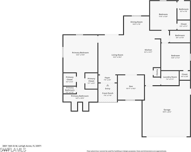 3801 14th St W, Lehigh Acres, FL 33971 - view of room layout