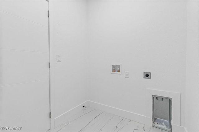 7071 Tide Cir, Labelle, FL 33935 - laundry room with hookup for a washing machine, marble finish floors, and hookup for an electric dryer