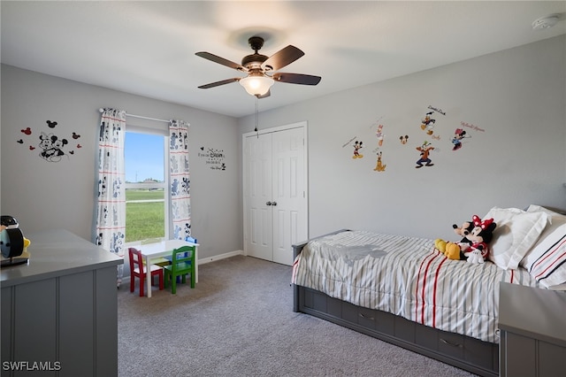 2804 NW 6th St, Cape Coral, FL 33993 - carpeted bedroom with a closet and a ceiling fan