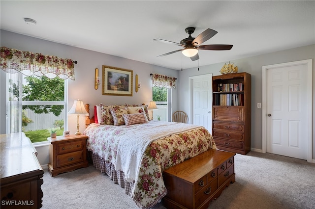 2804 NW 6th St, Cape Coral, FL 33993 - bedroom with light carpet and ceiling fan