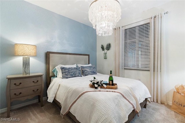 14040 Heritage Landing Blvd Unit 124, Punta Gorda, FL 33955 - carpeted bedroom with a chandelier and baseboards