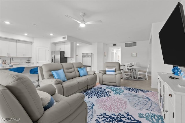 14818 Birchwood Ct Unit 6412, Punta Gorda, FL 33955 - living area with a ceiling fan and recessed lighting